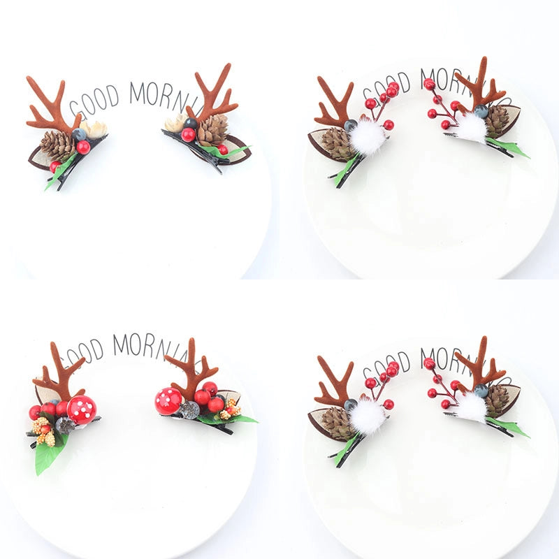 Christmas Cute Antlers Cloth Festival Hairpin