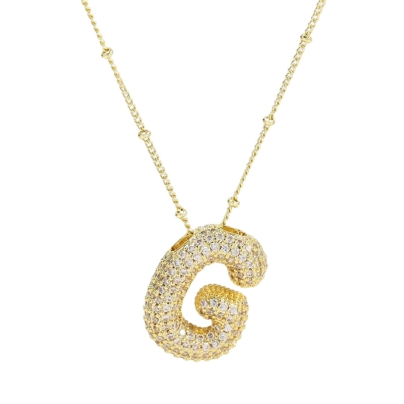 Casual Minimalist Letter Brass Plating Zircon Pendant Necklace 1 Piece