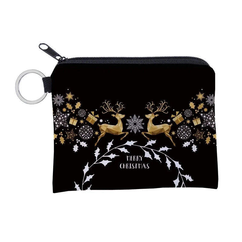 Women's Christmas Hat Christmas Tree Santa Claus Polyester Zipper Coin Purses