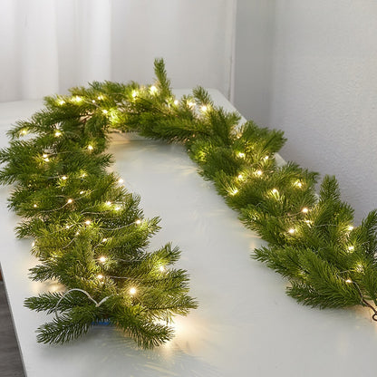 Christmas Decorative Dense Flocked Snowflake Vine Hotel Mall Window Display Doorway Stair Handrail Arrangement