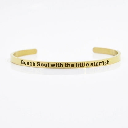 Minimalist Letter Stainless Steel Bangle