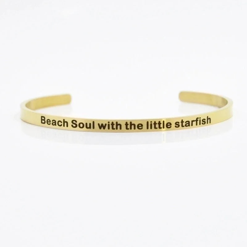 Minimalist Letter Stainless Steel Bangle