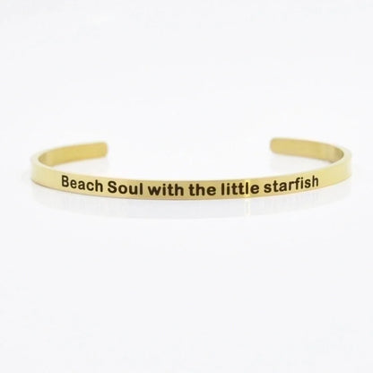 Minimalist Letter Stainless Steel Bangle
