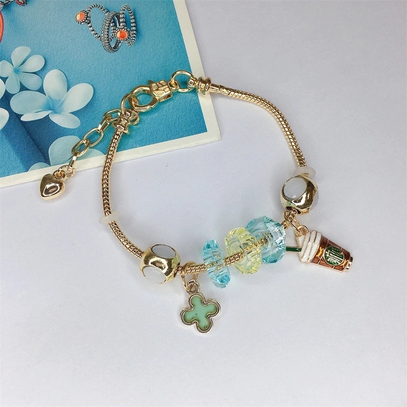 Cute Minimalist Dolphin Heart Shape Flower Stainless Steel Alloy Resin Rhinestones Bangle In Bulk