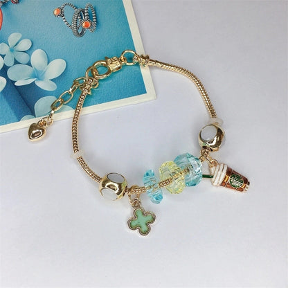 Cute Minimalist Dolphin Heart Shape Flower Stainless Steel Alloy Resin Rhinestones Bangle In Bulk