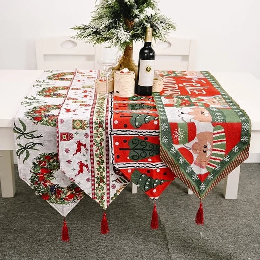 New Christmas Decoration Knitted Cloth Table Runner Creative Christmas Table Decoration