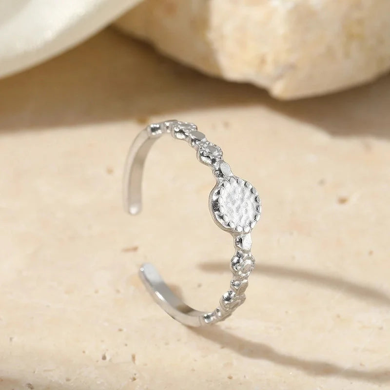 Minimalist Classic Style Solid Color 304 Stainless Steel Plating Rings