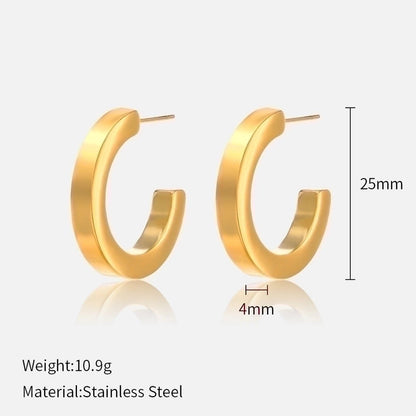 1 Pair IG Style Minimalist Solid Color Plating 304 Stainless Steel Stainless Steel Earrings