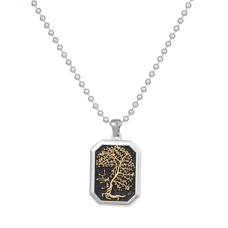 Casual Retro Human Face Tree 304 Stainless Steel Unisex Pendant Necklace