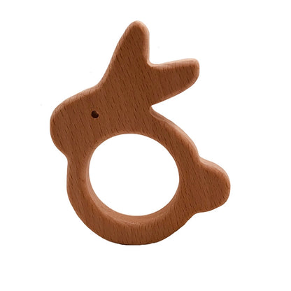 Baby Soothing Toys Beech Wood Animal Ornaments Molar Toys Baby Molar Stick Toys