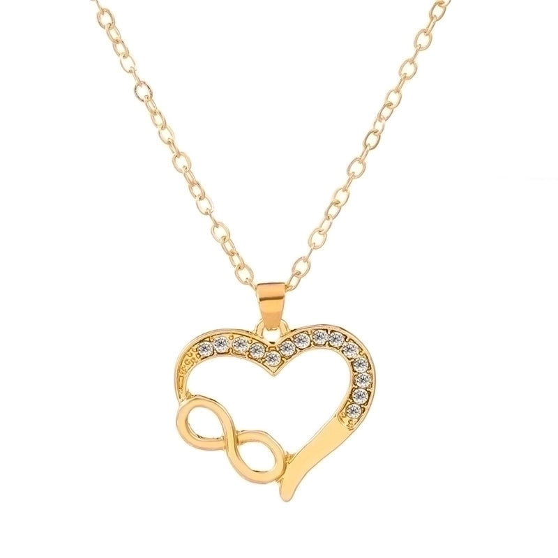 Casual Minimalist Cross Infinity Heart Shape Titanium Steel Copper Plating Hollow Out Inlay Crystal Rhinestones Zircon 18k Gold Plated Gold Plated Silver Plated Pendant Necklace