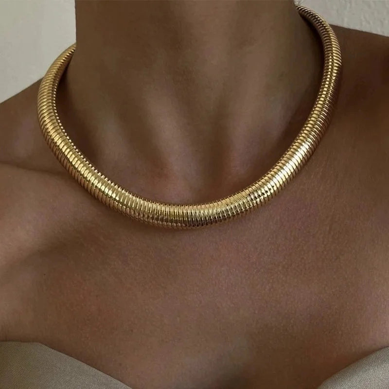 304 Stainless Steel Minimalist Solid Color Choker
