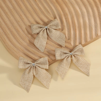 Kuhiro Christmas Bow Red Black Green Plaid Bow Imitation Linen OPP Bag Christmas Tree Wreath Decoration