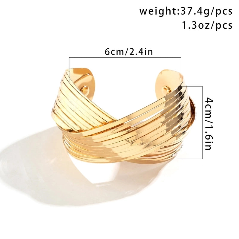 IG Style Geometric Iron White Gold Plated Gold Plated Bangle