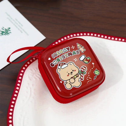 Unisex Animal Christmas Hat Tinplate Zipper Coin Purses