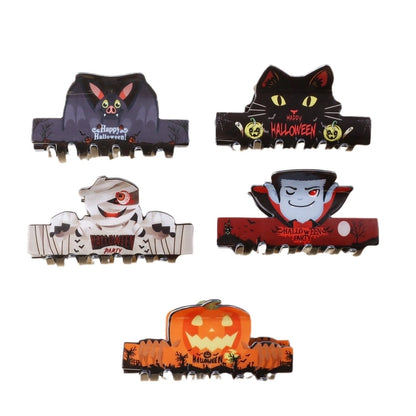 Halloween Funny Women's Pumpkin Cat Skull PVC Hair Claws