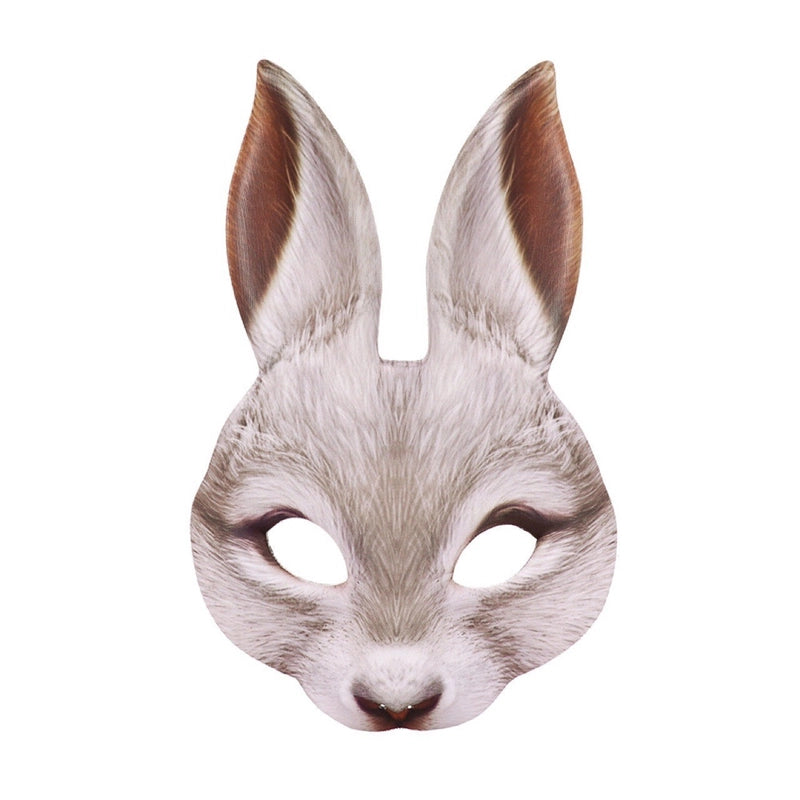 Halloween Easter Mardi Gras Party Makeup Dance Rabbit Mask Animal Cartoon Props Bunny Face Mask Costume Accessory