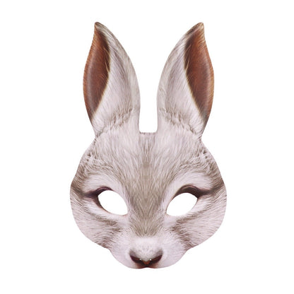 Halloween Easter Mardi Gras Party Makeup Dance Rabbit Mask Animal Cartoon Props Bunny Face Mask Costume Accessory