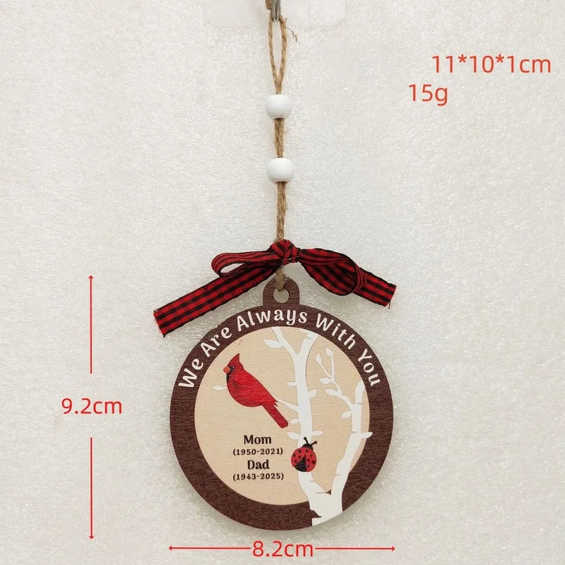 Christmas Cute Letter House Bow Knot Wood Indoor Party Decorations Hanging Ornaments