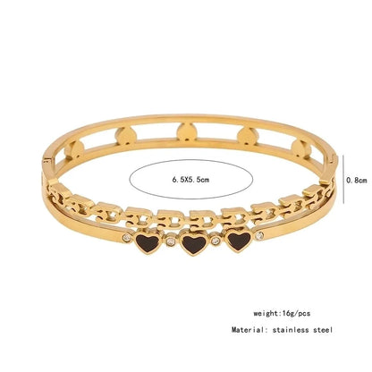 Elegant Minimalist Flower Butterfly 304 Stainless Steel 18K Gold Plated Zircon Bangle In Bulk