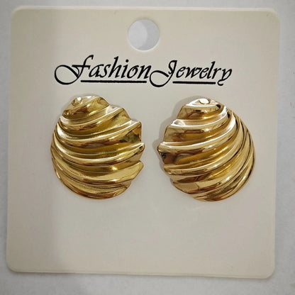 1 Pair Retro Solid Color Irregular Plating 304 Stainless Steel Stainless Steel Earrings