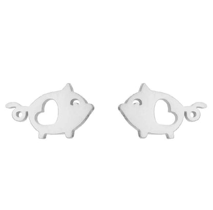 1 Pair Minimalist Animal 304 Stainless Steel 18K Gold Plated Ear Studs
