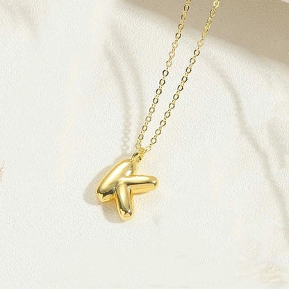 Copper 14K Gold Plated Minimalist Letter Pendant Necklace