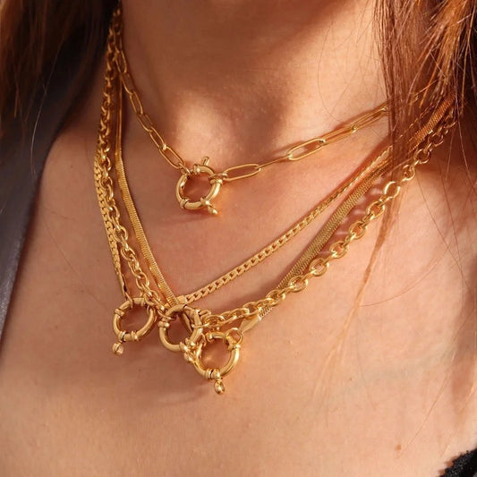 Casual Elegant Vintage Style Geometric Titanium Steel Plating Pendant Necklace