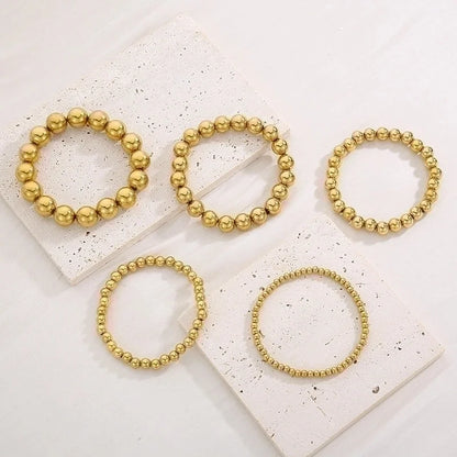 Casual Minimalist Geometric Stainless Steel 18K Gold Plated Bracelets In Bulk
