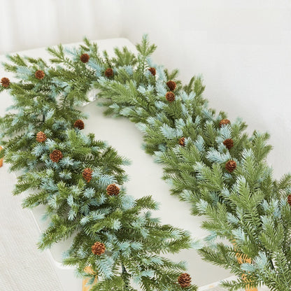 Christmas Decorative Dense Flocked Snowflake Vine Hotel Mall Window Display Doorway Stair Handrail Arrangement