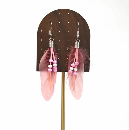 3 Pieces Explosions Long Tassel Feather Earrings Bohemian Ethnic Style Retro Earrings