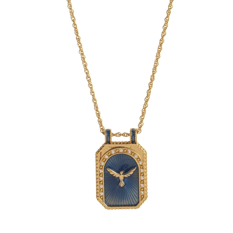 Copper Gold Plated Enamel Tarot Pendant Necklace