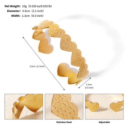 Modern Style Geometric Plant 304 Stainless Steel 18K Gold Plated Bangle In Bulk