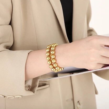 Casual Minimalist Geometric Stainless Steel 18K Gold Plated Bracelets In Bulk