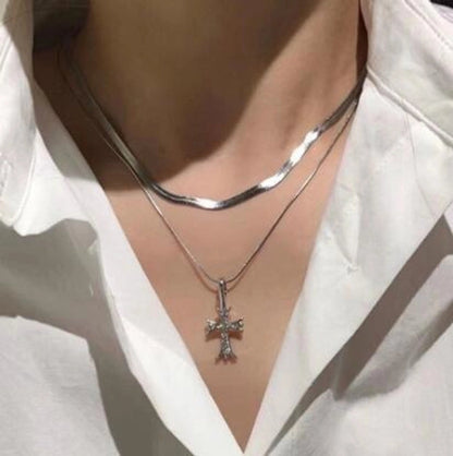 Fashion Heart Shape Butterfly Alloy Pearl Plating Women's Layered Necklaces Pendant Necklace 1 Piece