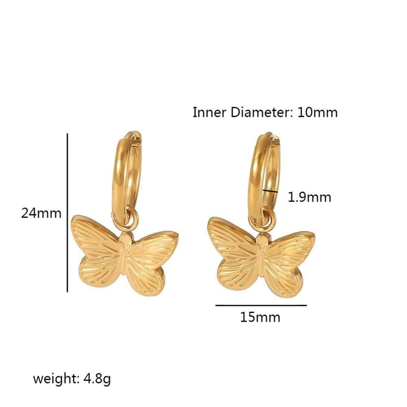 1 Pair Elegant Retro Flower Petal 304 Stainless Steel Drop Earrings