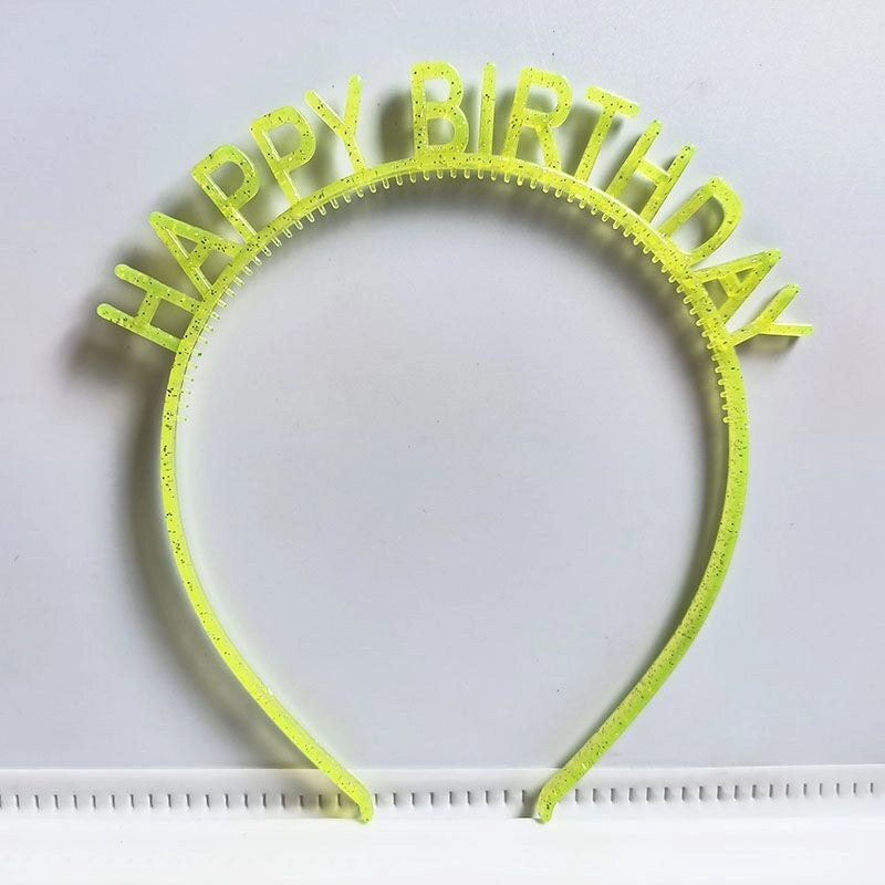 Christmas Valentine'S Day New Year Korean Style Happy Birthday English Letter Hair Band ABS Wedding Graduation Birthday