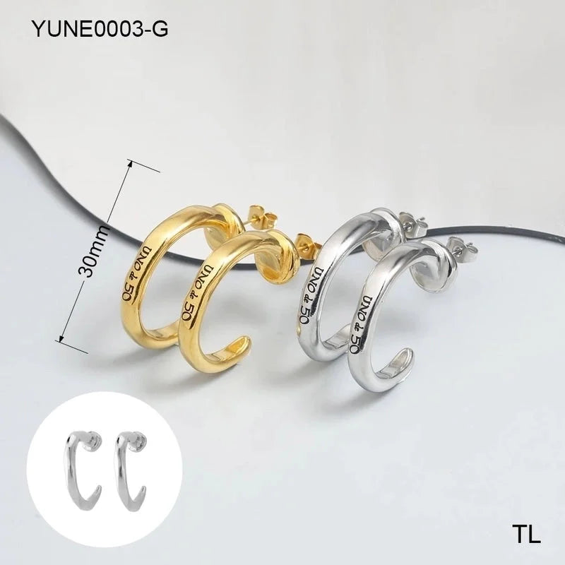 1 Pair Elegant Vacation Minimalist C Shape U Shape Solid Color 304 Stainless Steel 18K Gold Plated Earrings Ear Studs