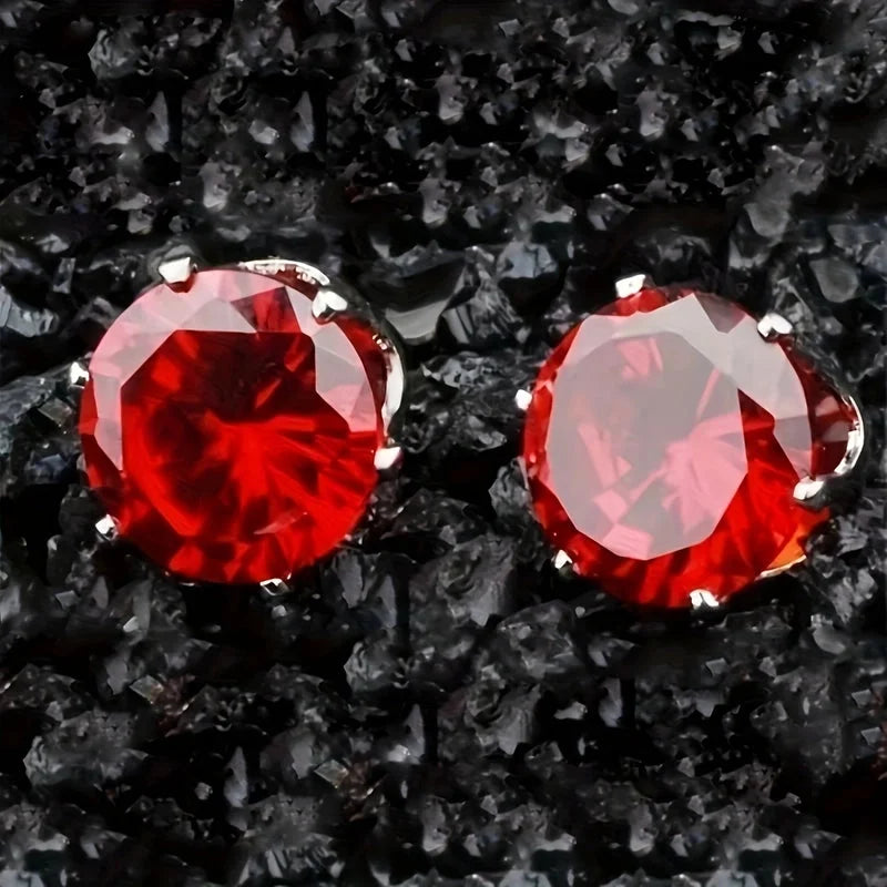 1 Pair Minimalist Round Inlay 304 Stainless Steel Zircon Stainless Steel Earrings