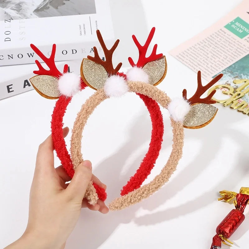 Christmas Headband Cartoon Plush Elk Headband Christmas Party Decoration Headband Headband