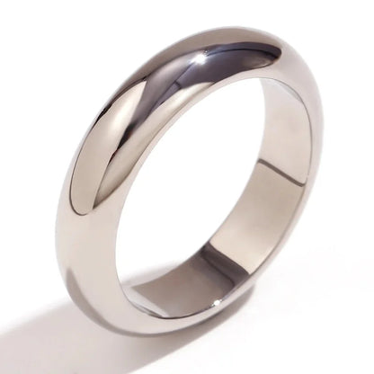 Minimalist Classic Style Round 304 Stainless Steel 18K Gold Plated Plating Rings