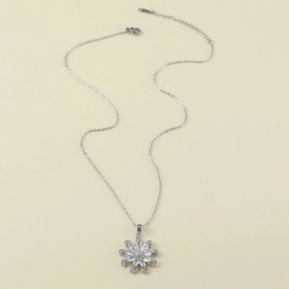 Minimalist Shiny Snowflake 302 Stainless Steel Pendant Necklace