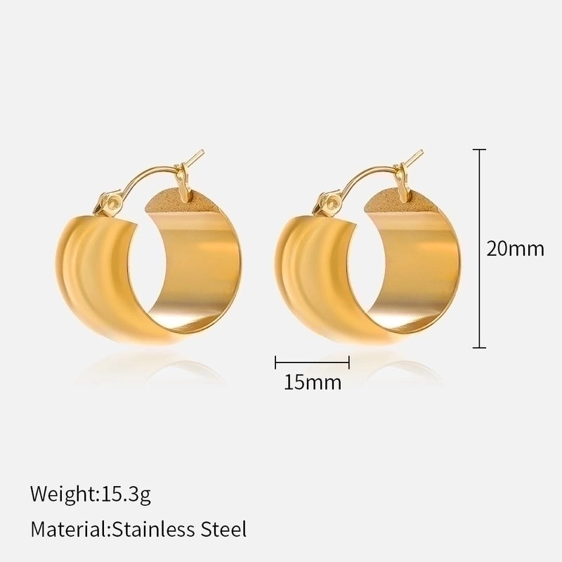 1 Pair IG Style Minimalist Solid Color Plating 304 Stainless Steel Stainless Steel Earrings
