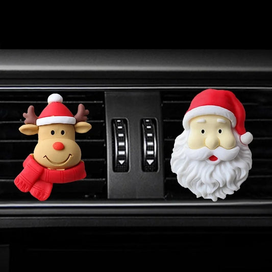 Car-Mounted Air Conditioning Aromatherapy Decorations Gift Santa Claus Elk Bell Car Ventilator Perfume Clip Ornaments