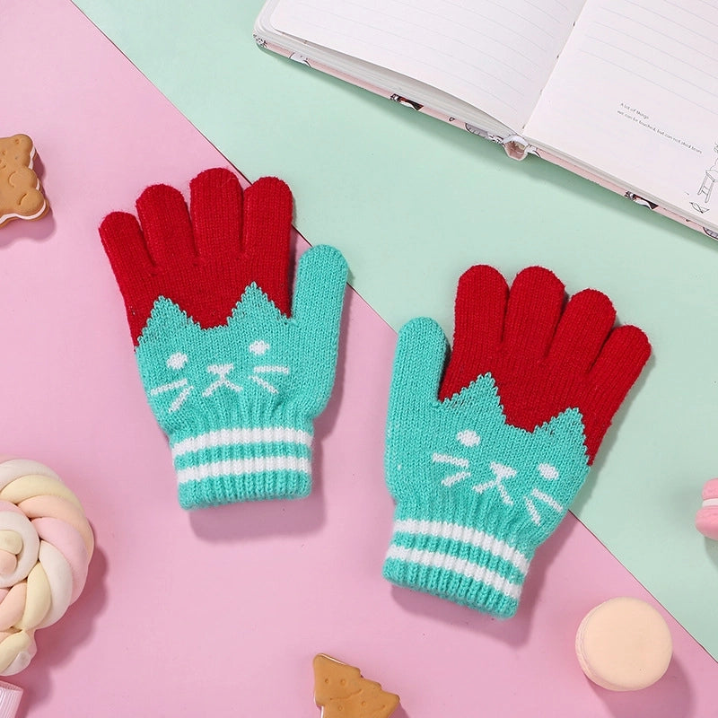 Children Unisex Cute Cat Elk Gloves