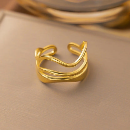 3 Pieces Minimalist Solid Color Titanium Steel Plating Rings