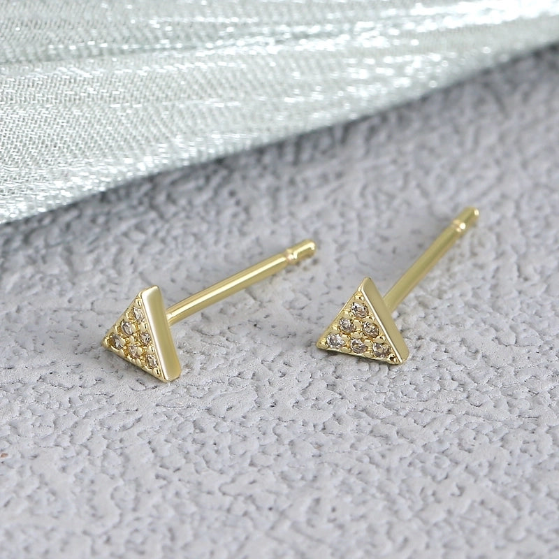 1 Pair Elegant Minimalist Geometric Double Heart Snake Hollow Out Inlay Copper Zircon 18K Gold Plated Ear Studs