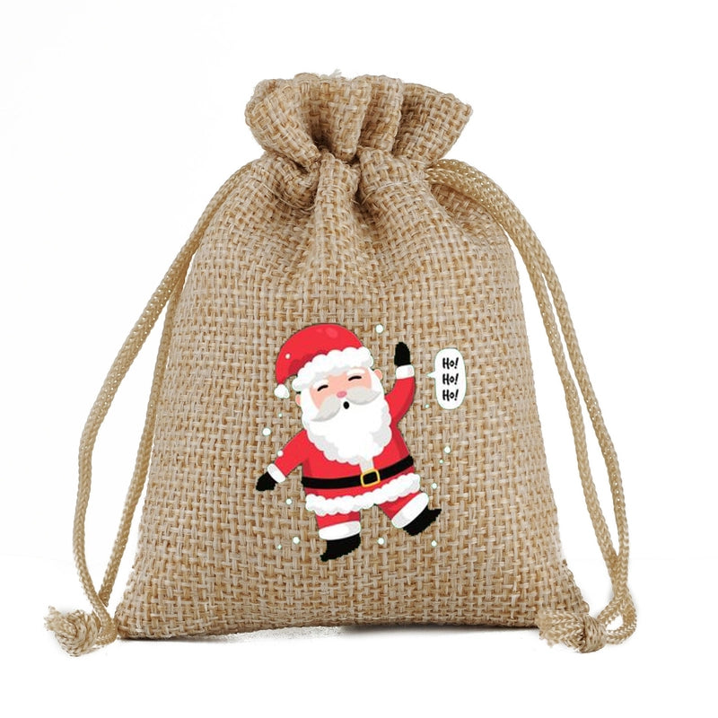 Christmas Nordic Style Cute Modern Style Christmas Tree Snowman Snowflake Imitated Hemp Party Festival Candy Bag