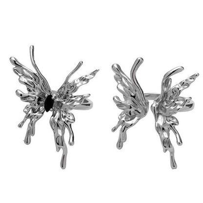 Fairy Style Modern Style Minimalist Moon Heart Shape Butterfly Alloy Copper Gold Plated Silver Plated Artificial Gemstones Artificial Diamond Open Ring In Bulk