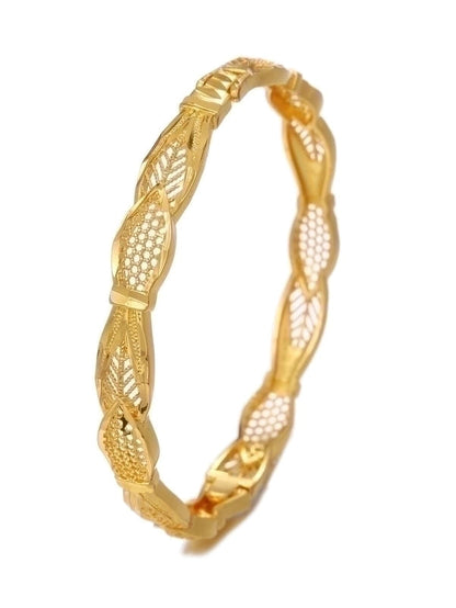 Minimalist Classic Style Solid Color Copper 18k Gold Plated Bangle In Bulk